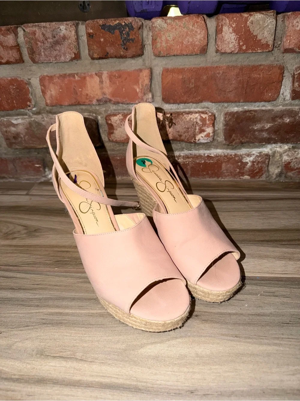 Jessica Simpson Light Pink Espadrille Wedge Sandals